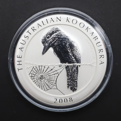 999 - AN AUSTRALIAN 10 DOLLAR SILVER 'KOOKABURRA' COIN, 2008. An Elizabeth II, Australian 10 dollar fine s... 