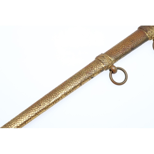 169 - A SECOND WORLD WAR GERMAN KRIEGSMARINE OFFICER's  DAGGER. With a 25cm pointed blade with partial dou... 
