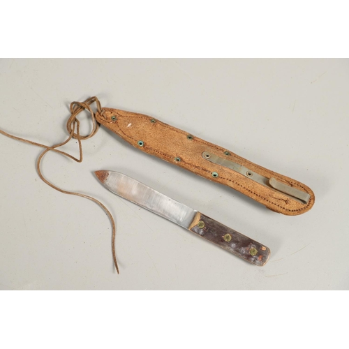 182 - AN AMERICAN CASE HUNTING KNIFE AND THREE OTHERS. A Case hunting knife with a 24cm plated Bowie type ... 