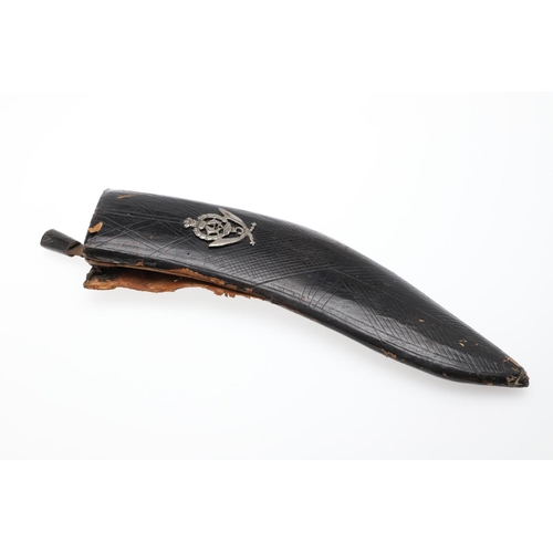 194 - A KUKRI KNIFE WITH BADGE FOR THE 5TH GURKHAS. A Kukri knife with a 22.5cm shaped blade with 'pricked... 