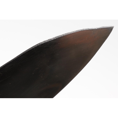 194 - A KUKRI KNIFE WITH BADGE FOR THE 5TH GURKHAS. A Kukri knife with a 22.5cm shaped blade with 'pricked... 