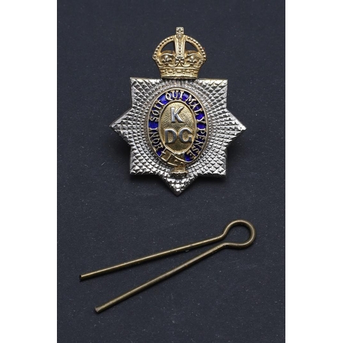 212 - A FINE SET OF SILVER AND ENAMEL CAP AND COLLAR BADGES FOR THE KING's  DRAGOON GUARDS. An Officer's  ... 