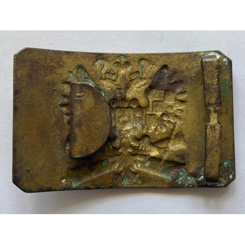 222 - A FIRST WORLD WAR RUSSIAN ARMY BELT BUCKLE. An unusual First World War Russian Army Artillery Man's ... 