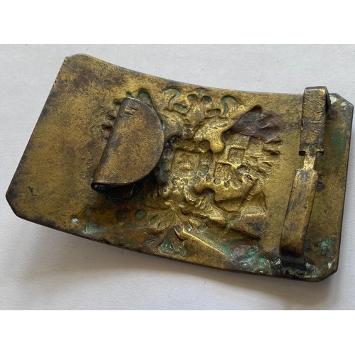 222 - A FIRST WORLD WAR RUSSIAN ARMY BELT BUCKLE. An unusual First World War Russian Army Artillery Man's ... 