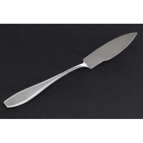 241 - A SECOND WORLD WAR KRIEGSMARINE FISH KNIFE REPUTEDLY FROM THE TIRPITZ. A silver plated fish knife, t... 