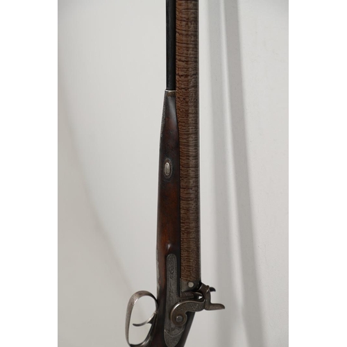 25 - A FINE 19TH CENTURY 12 BORE SPORTING GUN BY GEORGE GIBBS OF BRISTOL. With twin 72cm damascus barrels... 