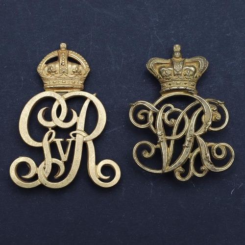 253 - A VICTORIAN AND SIMILAR KING's  DRAGOON GUARDS POUCH BADGES. A 1st King's  Dragoon Guards other rank... 