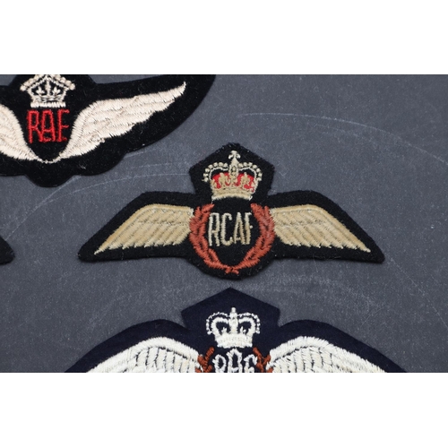 254 - A COLLECTION OF RAF FLYING WINGS. A collection of RAF and similar wings to include a  a padded RFC b... 