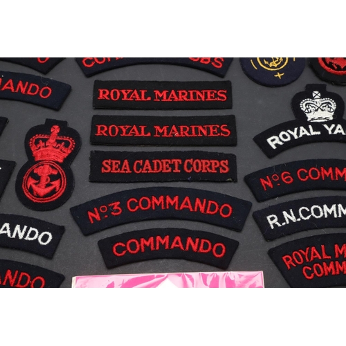 258 - AN EXTENSIVE COLLECTION OF ROYAL NAVY AND ROYAL MARINES CLOTH PATCHES. An extensive collection of pa... 