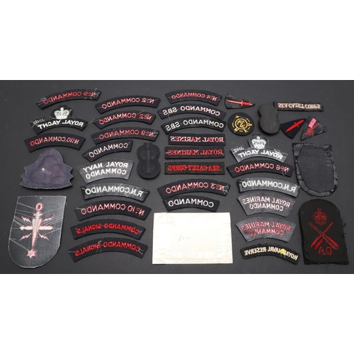 258 - AN EXTENSIVE COLLECTION OF ROYAL NAVY AND ROYAL MARINES CLOTH PATCHES. An extensive collection of pa... 