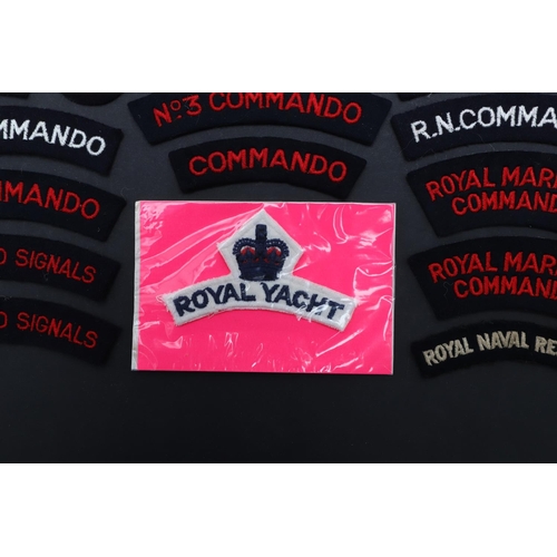 258 - AN EXTENSIVE COLLECTION OF ROYAL NAVY AND ROYAL MARINES CLOTH PATCHES. An extensive collection of pa... 