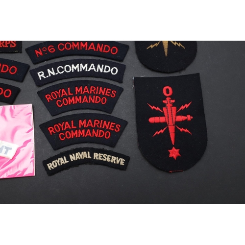 258 - AN EXTENSIVE COLLECTION OF ROYAL NAVY AND ROYAL MARINES CLOTH PATCHES. An extensive collection of pa... 