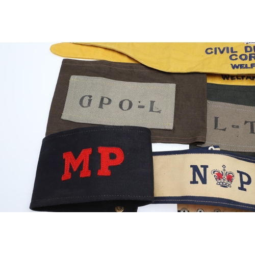 262 - A COLLECTION OF CIVIL DEFENCE CORPS ARM BANDS, BADGES AND OTHER SIMILAR ITEMS. A collection of Civil... 