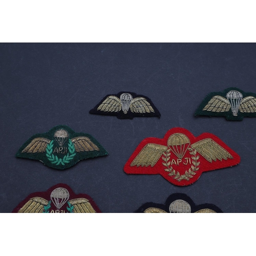 266 - A COLLECTION OF PARACHUTE JUMP INSTRUCTOR PATCHES AND OTHER WINGED PATCHES. A collection of ten Jump... 