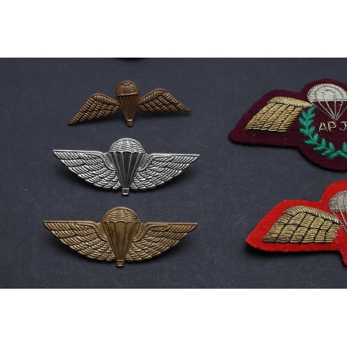 266 - A COLLECTION OF PARACHUTE JUMP INSTRUCTOR PATCHES AND OTHER WINGED PATCHES. A collection of ten Jump... 