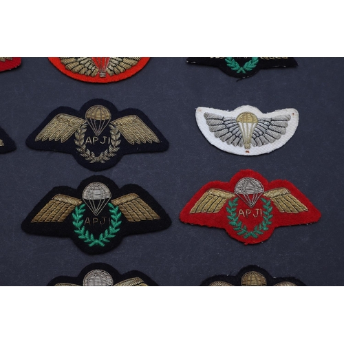 266 - A COLLECTION OF PARACHUTE JUMP INSTRUCTOR PATCHES AND OTHER WINGED PATCHES. A collection of ten Jump... 