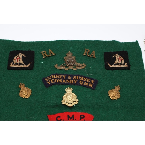 267 - A COLLECTION OF BRITISH MILITARY CAP BADGES, SHOULDER TITLES AND OTHER ITEMS. A King's  Liverpool 8t... 