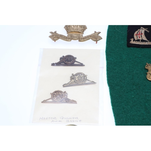 267 - A COLLECTION OF BRITISH MILITARY CAP BADGES, SHOULDER TITLES AND OTHER ITEMS. A King's  Liverpool 8t... 