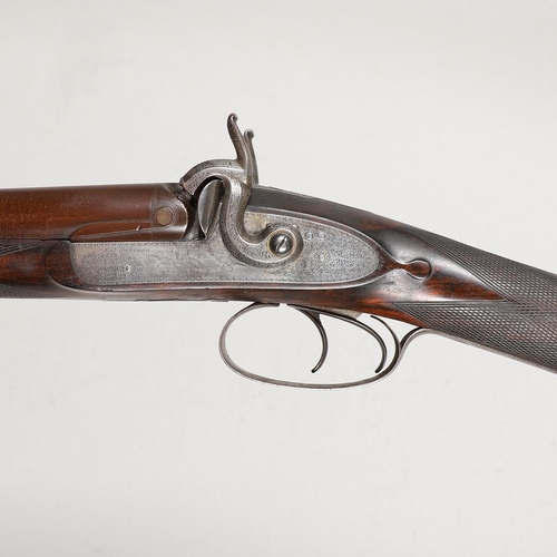 27 - A FINE 19TH CENTURY 12 BORE SPORTING GUN BY SQUIRES OF LONDON. With twin 74.5cm damascus barrels, mu... 