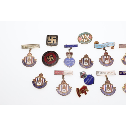 281 - AN INTERESTING COLLECTION OF NATIONAL SAVINGS ENAMEL BADGES AND EPHEMERA. A collection of enamel Nat... 