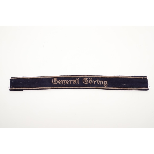 311 - A SECOND WORLD WAR GERMAN 'GENERAL GORING' CUFFBAND. A Luftwaffe 'General Goring' cuffband, machine ... 