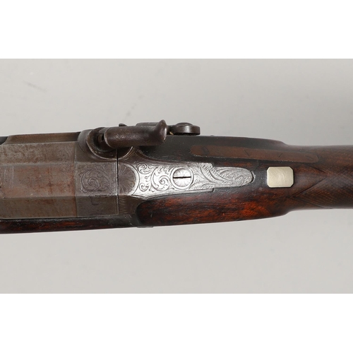 33 - A 7 BORE SINGLE BARREL SPORTING GUN BY MORTIMER OF LONDON. With a 106cm barrel tapering from circula... 