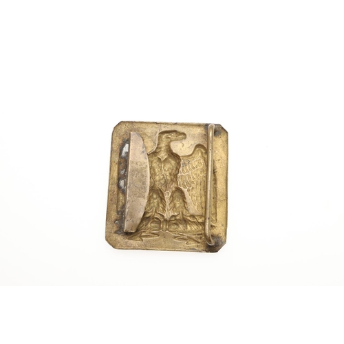 332 - A FRENCH WATERLOO PERIOD NAPOLEONIC KURASSIER's  BELT BUCKLE. A large rectangular brass belt buckle ... 