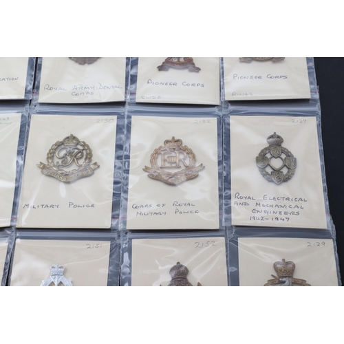 352 - A COLLECTION OF BRITISH MILITARY CAP BADGES FOR CORPS AND OTHER DEPARTMENTS. A collection of cap and... 