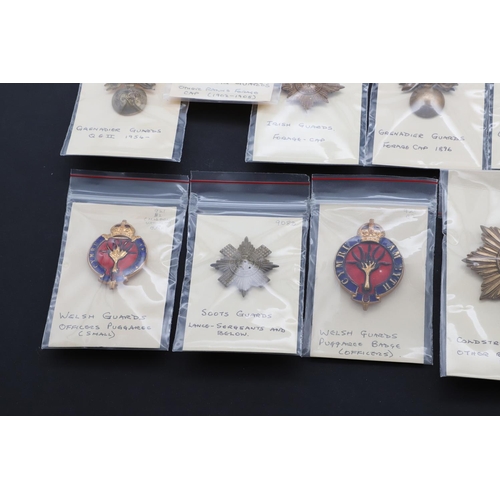 357 - A COLLECTION OF CAP AND OTHER BADGES FOR VARIOUS GUARDS REGIMENTS. A collection of Guards badges to ... 