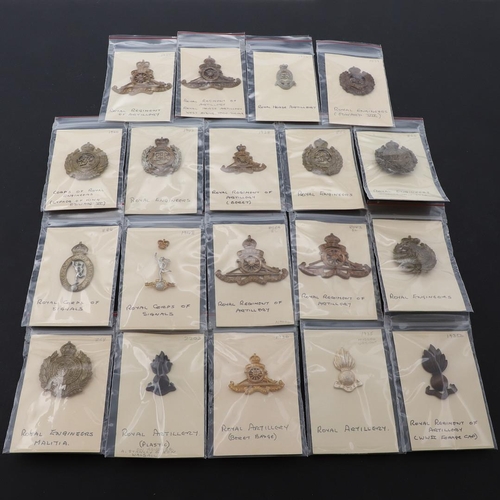 361 - A COLLECTION OF ROYAL ARTILLERY, ROYAL ENGINEERS AND OTHER BRASS CAP BADGES. A collection of Royal A... 