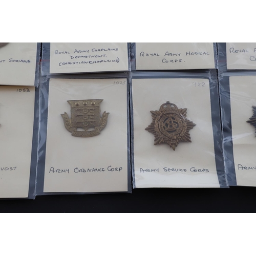 366 - A COLLECTION OF BRITISH MILITARY CAP BADGES, CORPS AND OTHER DEPARTMENTS. A collection of cap badges... 