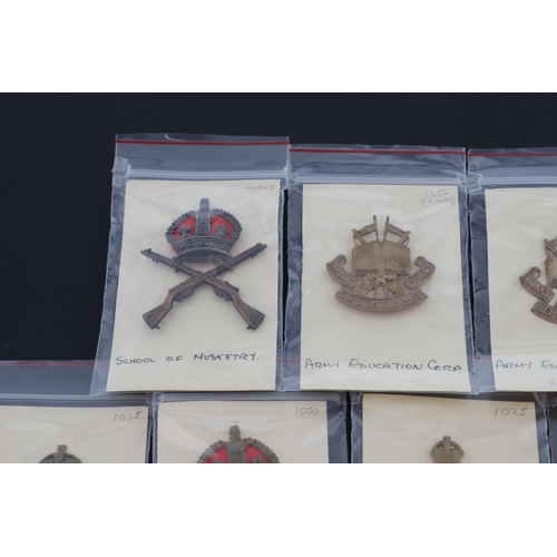 366 - A COLLECTION OF BRITISH MILITARY CAP BADGES, CORPS AND OTHER DEPARTMENTS. A collection of cap badges... 