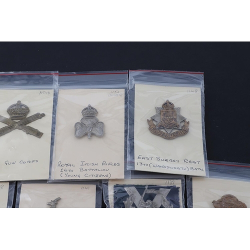 370 - A COLLECTION OF BRITISH MILITARY CAP BADGES, VARIOUS UNITS. A collection of cap badges for various u... 