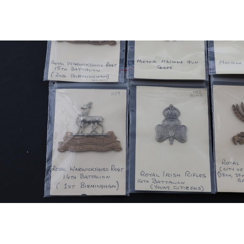 370 - A COLLECTION OF BRITISH MILITARY CAP BADGES, VARIOUS UNITS. A collection of cap badges for various u... 