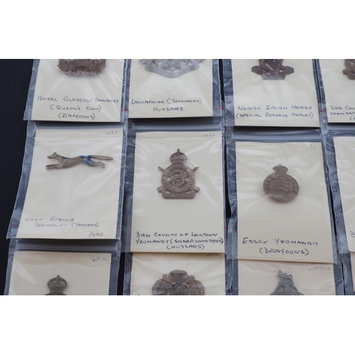 374 - A COLLECTION OF BRITISH MILITARY YEOMANRY FORAGE CAP BADGES. A collection of forage cap badges as wo... 