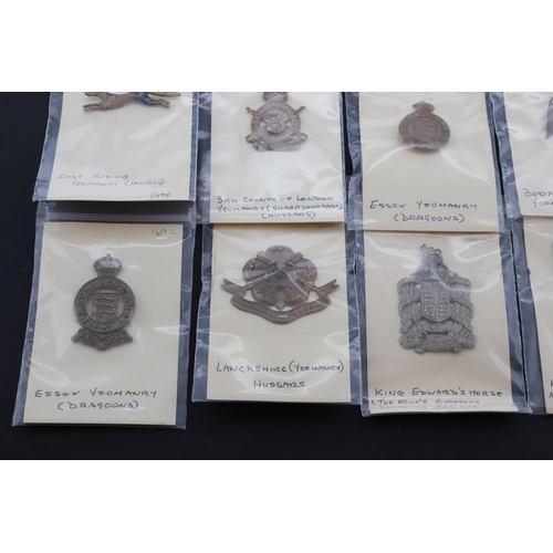 374 - A COLLECTION OF BRITISH MILITARY YEOMANRY FORAGE CAP BADGES. A collection of forage cap badges as wo... 