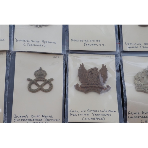 382 - A COLLECTION OF BRITISH MILITARY YEOMANRY FORAGE CAP BADGES. A collection of forage cap badges as wo... 