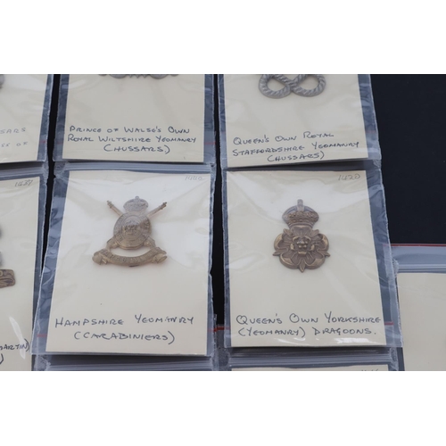 382 - A COLLECTION OF BRITISH MILITARY YEOMANRY FORAGE CAP BADGES. A collection of forage cap badges as wo... 