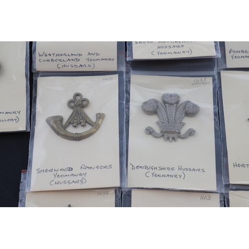 382 - A COLLECTION OF BRITISH MILITARY YEOMANRY FORAGE CAP BADGES. A collection of forage cap badges as wo... 