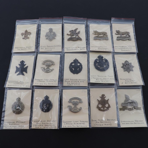 383 - A COLLECTION OF CAP BADGES FOR TERRITORIAL FORCES. A collection of cap badges including: Lincolnshir... 