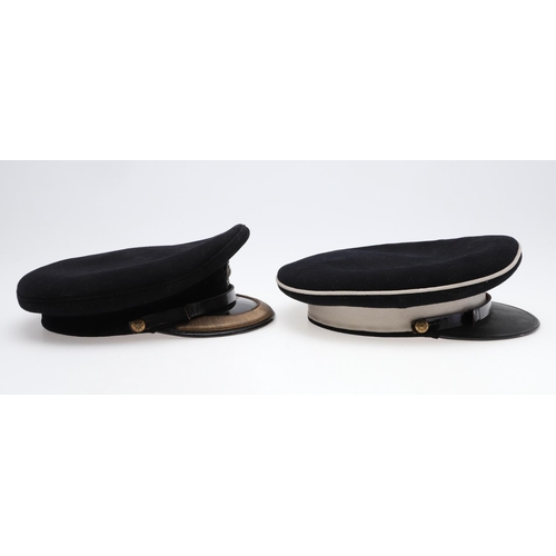 419 - TWO DRAGOON GUARDS OFFICER's  PEAKED DRESS CAPS. A peaked dress cap for the Queen's  Bays (2nd Batta... 