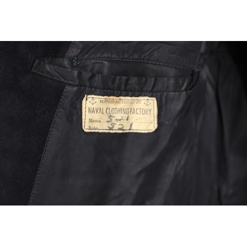 429 - TWO POST SECOND WORLD WAR US NAVY PEA COATS AND A SIMILAR ARMY COAT. A dark blue navy double breaste... 