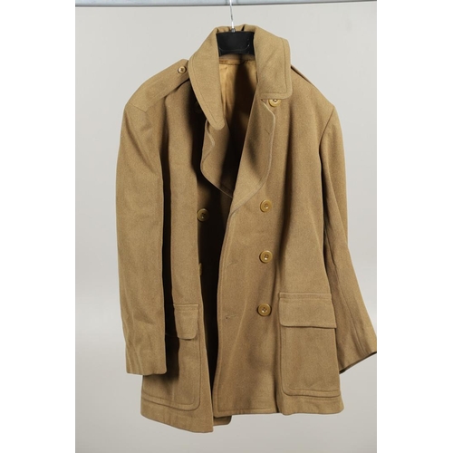 429 - TWO POST SECOND WORLD WAR US NAVY PEA COATS AND A SIMILAR ARMY COAT. A dark blue navy double breaste... 