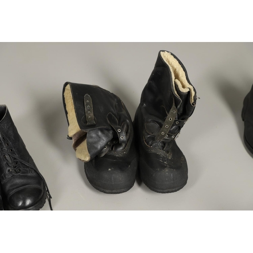 440 - A PAIR OF MILITARY ISSUE HOBNAIL BOOTS AND A COLLECTION OF SIMILAR MILITARY FOOTWEAR. A pair of size... 