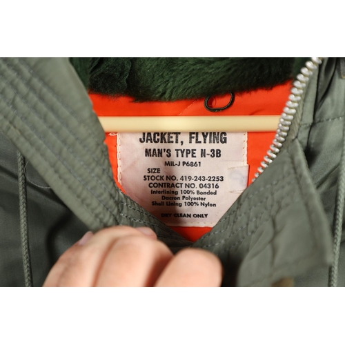 445 - A MID 20TH CENTURY AMERICAN FLYING JACKET, A MODERN N-3B FLYING JACKET AD OTHERS. A brown leather fl... 