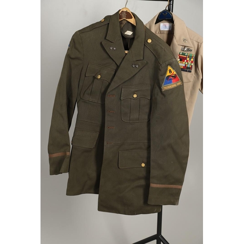 446 - A COLLECTION OF AMERICAN MILITARY UNIFORM TO INCLUDE A SECOND WORLD WAR UNIFORM. A US Army aircorps ... 