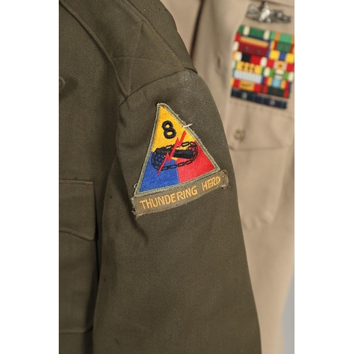 446 - A COLLECTION OF AMERICAN MILITARY UNIFORM TO INCLUDE A SECOND WORLD WAR UNIFORM. A US Army aircorps ... 