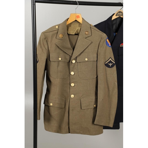 446 - A COLLECTION OF AMERICAN MILITARY UNIFORM TO INCLUDE A SECOND WORLD WAR UNIFORM. A US Army aircorps ... 