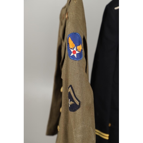 446 - A COLLECTION OF AMERICAN MILITARY UNIFORM TO INCLUDE A SECOND WORLD WAR UNIFORM. A US Army aircorps ... 