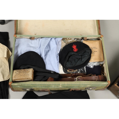 449 - A COLLECTION OF MILITARY UNIFORM AND ACCESSORIES TO INCLUDE POST WAR BRITISH NAVY AND OTHERS. A vari... 